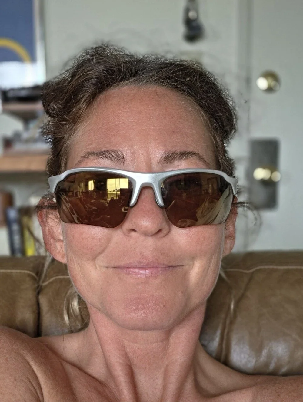 ROKA TL-1 Performance Sports Sunglasses with Matte Silver Frame Brown Lenses